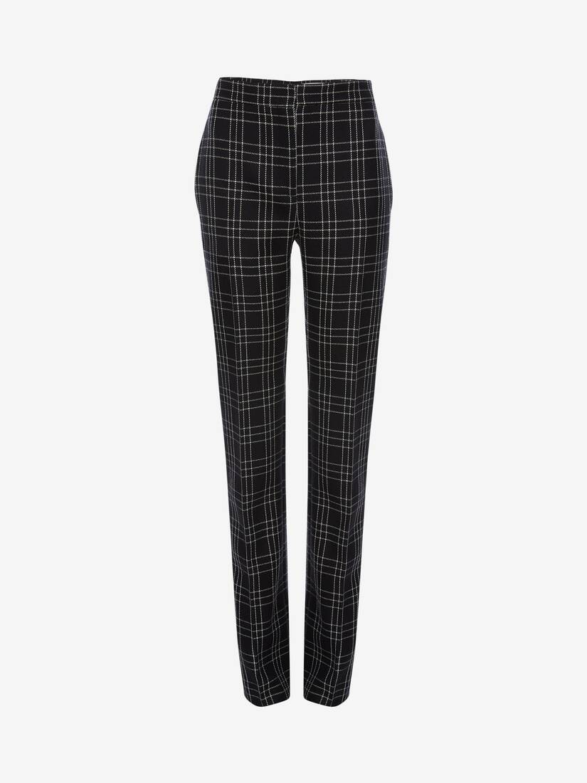 Pantalones Alexander McQueen Welsh Check Mujer - Negros/Blancos - Mexico 438-KLCHOE